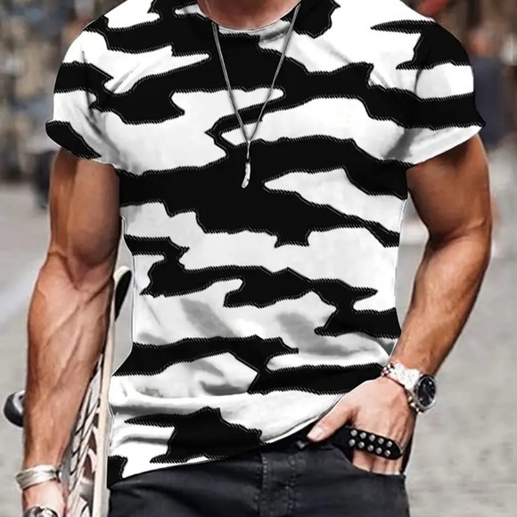 Accessories | Stylish Zebra Style Pattern Print Mens Comfy Chic Tshirt ...
